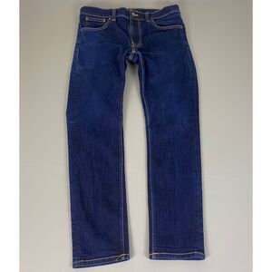 Nudie Jeans Lean Dean Jeans Men's 34x32 (Fit‎ 32x30) Blue Organic Cotton Denim